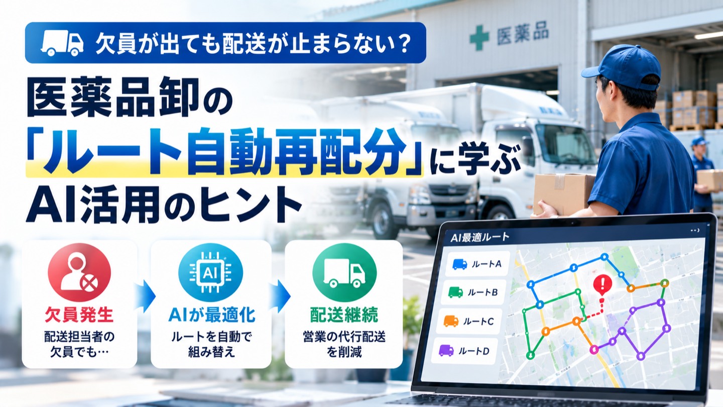 欠員が出ても配送が止まらない？医薬品卸の「ルート自動再配分」に学ぶAI活用のヒント