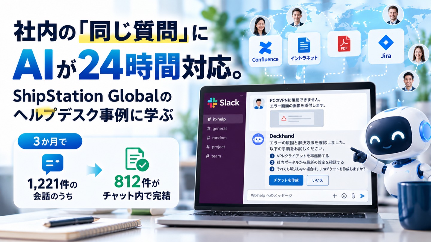 社内の「同じ質問」にAIが24時間対応。ShipStation Globalのヘルプデスク事例に学ぶ